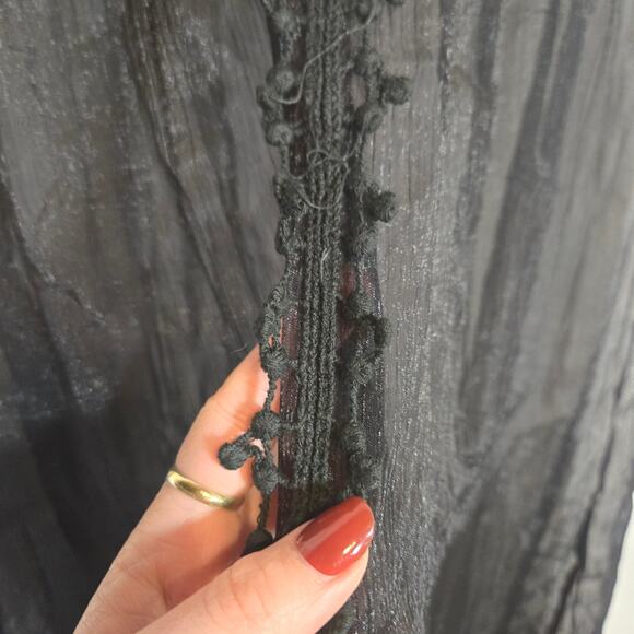 Vtg Pretty Angel Silk Maxi Skirt Large Sheer Witch Whimsygoth Grunge Fairy‎ Boho - Picture 3 of 7